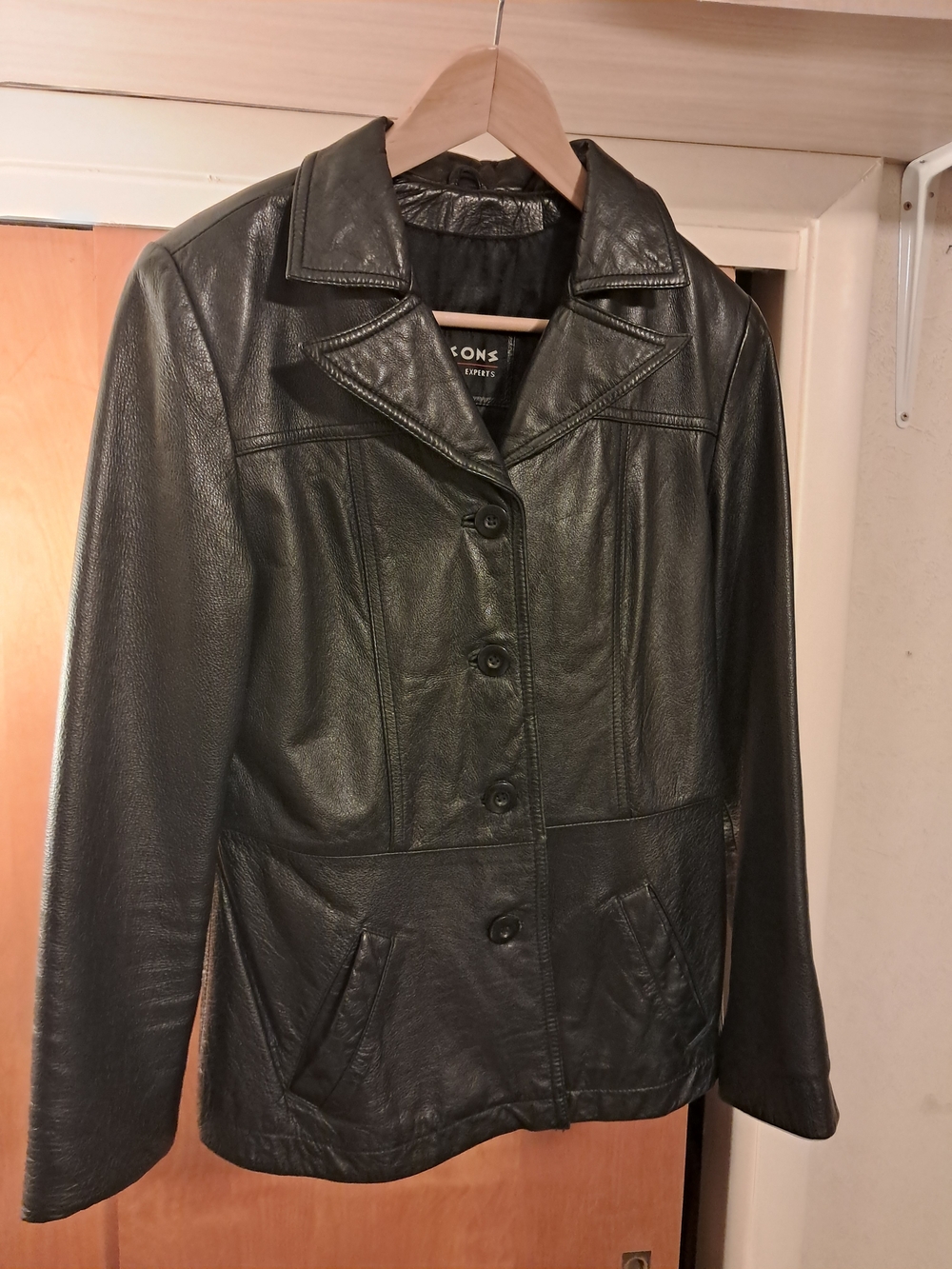 Wilson Black Leather Button-Front Jacket